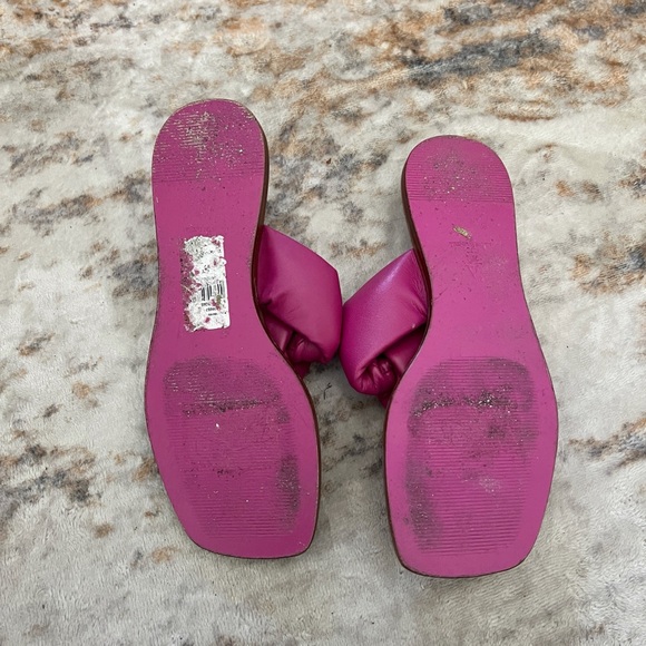 Anthroplogie Maeve Hot Pink Puff Knot Sandals Size 7 Leather - Picture 6 of 6